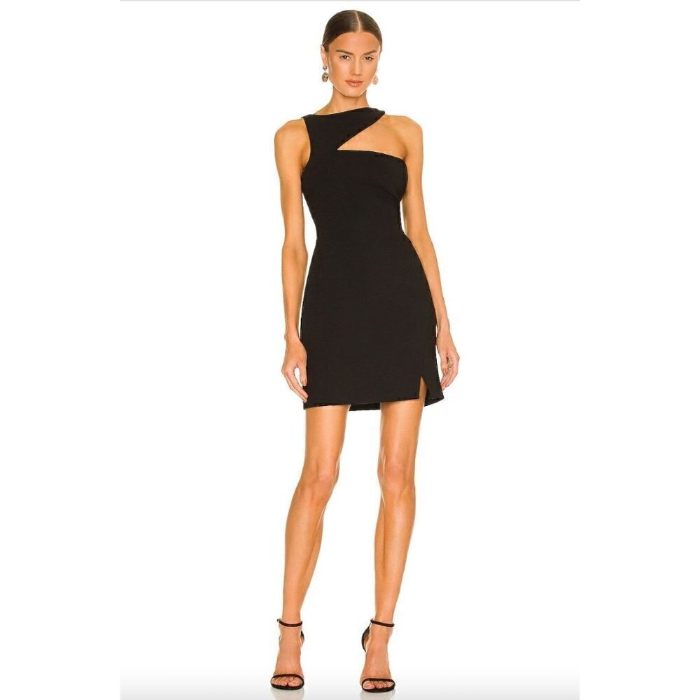 Likely Rodrigo Asymmetric Bodycon Dress Black Womens Size 12